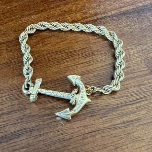 Kiel James Patrick Gold Chain Anchor Bracelet